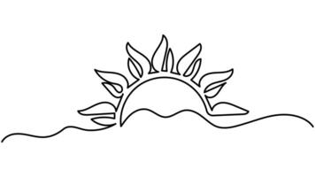 Minimalist Sun Icon Continuous One Line Drawing for Modern and Stylish Designs vector