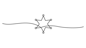 Stylish Star continuous one line drawing Minimalist Doodle Stars in Continuous Line Design vector