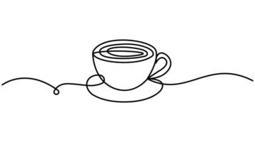 coffee cup continuous one line drawing Illustration Perfect Blend of Simplicity, Warmth, and Artistic Style vector