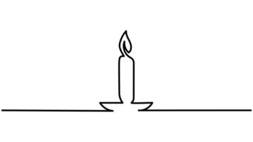 Candle Icon Continuous One Line Drawing Minimalist Art for Elegant Designs vector