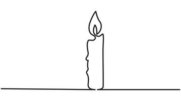 Simple and minimalist continuous line drawing of Candle icon. Sun continuous line icon illustration vector
