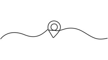 Simple Pins on Path Minimalist One-Line Drawing Illustration for Navigation and Travel vector