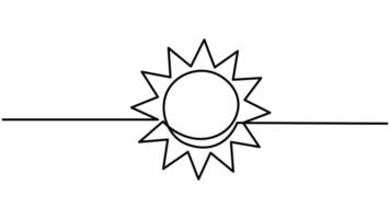 Continuous One Line Sun Clean and Minimalist Icon Illustration for Modern Themes vector