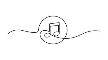 Continuous One Line Music Note Elegant One-Line Drawing for Modern Music Art vector