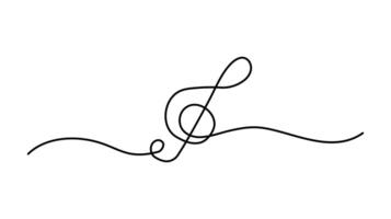 Hand-Drawn Music Note Simple Continuous One Line Art for Creative Designs vector