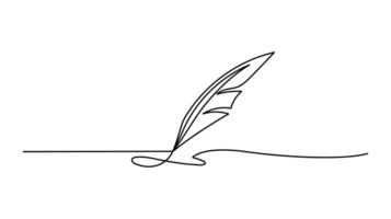 Continuous one Line Drawing Minimalist Illustration of Handwriting and Pen Art vector