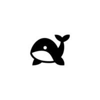 A black and white whale icon on a white background vector