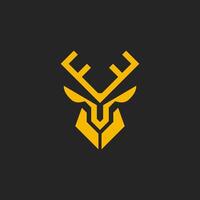 A deer head logo with yellow and black colors vector