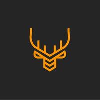 A deer head logo with orange and black colors vector