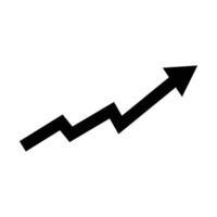 Success icon. Black direction arrow on a white background. Business concept, growing chart. Arrow illustration sign, grow symbol. illustration. vector