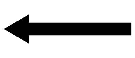 Left arrow icon. Black arrow to the left isolated on white background. Red large forward or left pointing solid long arrow icon sketched as symbol. vector