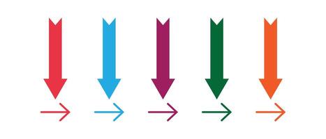 Arrow icon set. Various colourful arrow icon set isolated on white background. 10 EPS. illustration. vector