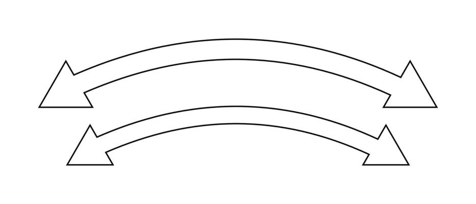 Dual sided arrow black stroke on white background. Horizontal double-headed arrow. Dual sided arrow icon. illustration.