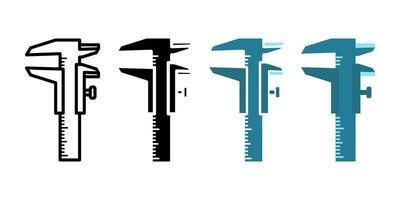 Vernier Caliper icon set. Measuring sign. for mobile concept and web design. illustration on white background vector