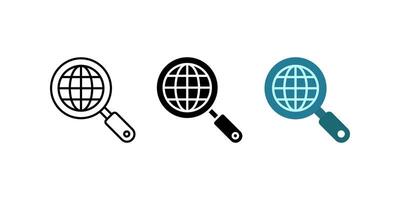 Search icon set. Global search sign. for mobile concept and web design. illustration on white background vector