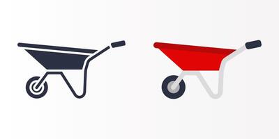 Wheelbarrow icon set. Wheelbarrow cart sign. for mobile concept and web design. illustration on white background vector