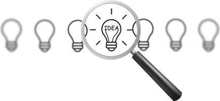 Choose a good idea, find solutions, and seek inspiration. Concept of success and thinking, represented vector