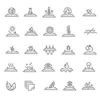 Fabric features, thin line icon set. Fabrics features and properties symbols, editable stroke vector