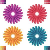 Abstract flowers gradient illustration vector