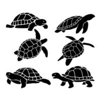 flat turtle silhouette isolated on white background vector