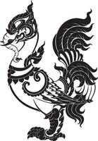 Thai Mythical Bird Element for Elegant Designs Ideal for Luxury Packaging Fabric Patterns and Tattoo Art vector