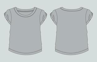A gray t - shirt template, with a front view and back view vector