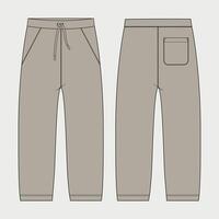 The pants are made from a light brown fabric vector