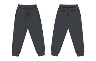 A pair of sweatpants with a zipper on the side vector