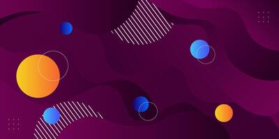 Abstract dark purple 3D wave geometric background. Wave color background with circle pattern design. Fluid shape composition. Eps10 vector