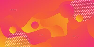 Colorful liquid shapes on pink yellow gradient liquid background. Liquid and wave pattern style background. Eps10 vector