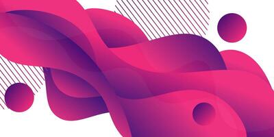 Abstract bright purple 3D wave geometric background. Wave color background with circle pattern design. Liquid shape composition. Eps10 vector