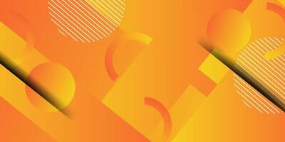 Orange rectangle pattern 3D gradient background with simple circle pattern design. Abstract template and modern stylish texture background. Eps10 vector