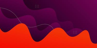 Colorful wave 3D shapes on dark background. Simple orange and purple gradient texture background design. Eps 10 vector