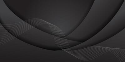 Abstract 3D background dark grey wave with realistic shadow design. Creative premium gradient with wavy lines. Smart 3D business cover design. eps10 vector