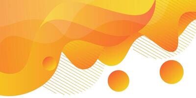 Colorful banner background with geometric wave elements and gradient orange color. Design with liquid shapes on white background. Eps10 vector