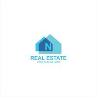 letter n logo icon for house, building, or real estate with creative illustration vector