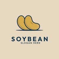 soybean logo minimalist design, soybean icon illustration design template vector