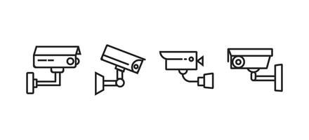 Security camera icon set. CCTV camera icon logo design template. Surveillance camera symbol. Isolated on white background. Suitable for Infographic, Web Pages, Mobile Apps, UI, UX. vector
