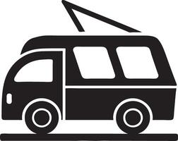 Silhouette icon of microbus vector