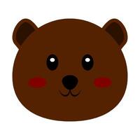 Adorable Bear Cartoon Head Illustration vector