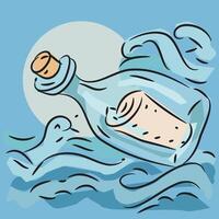 Message in A Bottle Illustration vector