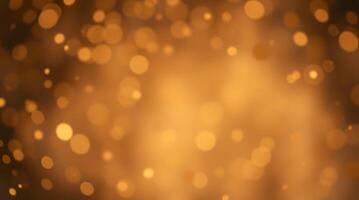 Golden Bokeh Lights Abstract Background Warm Glow Design photo