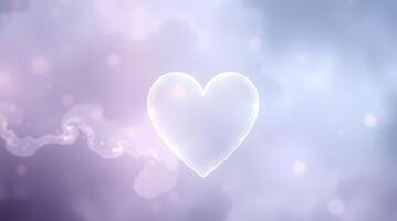 Glowing Heart Serene Lavender Bokeh Background photo