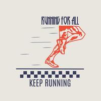 Running for All Motivational Logo Design in Retro Design Perfect for Print, Apparel, etc vector