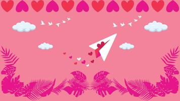 Happy Valentine's Day banner ,with flower and decoration. vector