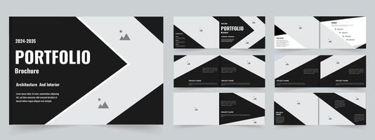 Portfolio brochure design Architecture portfolio layout template vector