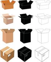 Various boxes and boxes on a white background vector