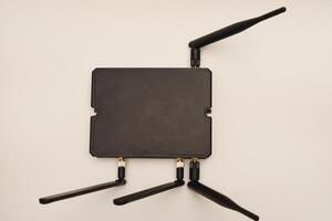 GSM modem. An Internet station with a SIM card. A black router on a white background. photo