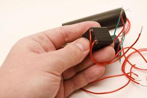 Portable high-voltage voltage generator. Radio components for electronics. photo