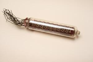 Old lamps from radio electronics. Lamps from calculating devices and lighting. photo